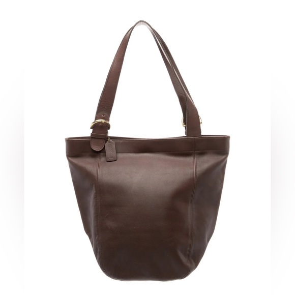 Coach Handbags - Coach Dark Brown Leather Shoulder Tote